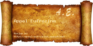 Appel Eufrozina névjegykártya